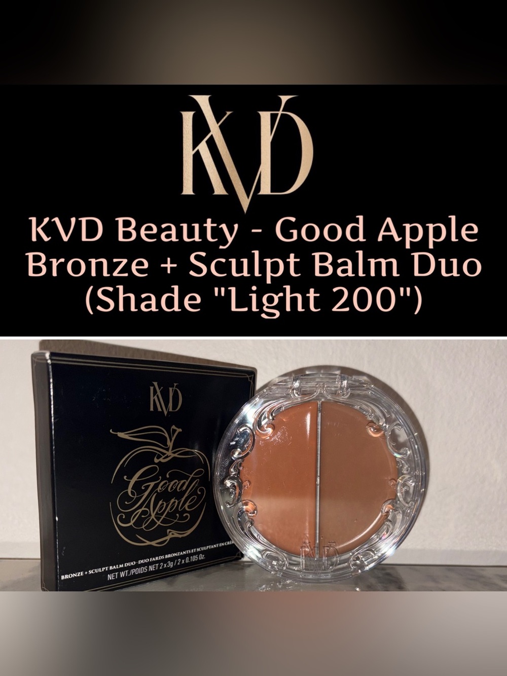 KVD Beauty Good Apple Bronze + Sculpt Balm Duo (Shade "Light 200") - New in Box